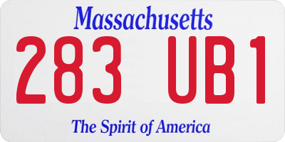 MA license plate 283UB1