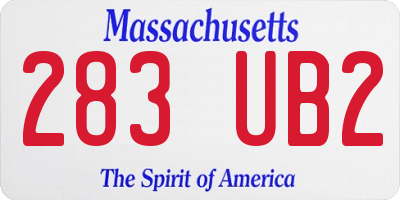 MA license plate 283UB2