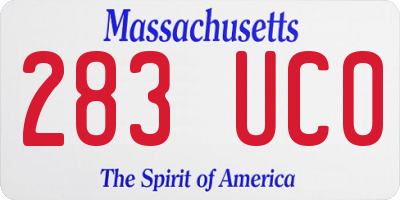 MA license plate 283UC0