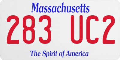 MA license plate 283UC2