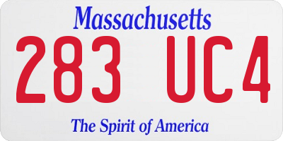 MA license plate 283UC4