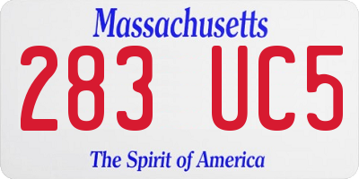 MA license plate 283UC5