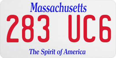MA license plate 283UC6