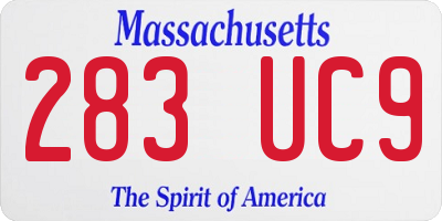 MA license plate 283UC9