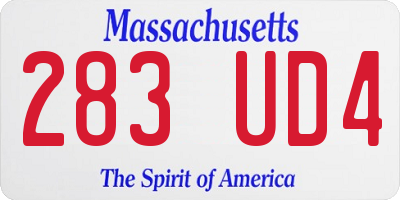 MA license plate 283UD4
