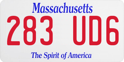 MA license plate 283UD6