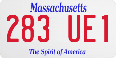 MA license plate 283UE1