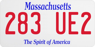 MA license plate 283UE2