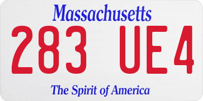 MA license plate 283UE4