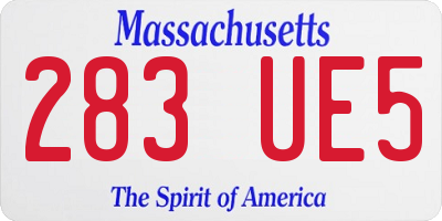 MA license plate 283UE5