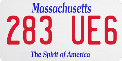 MA license plate 283UE6