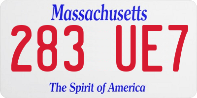 MA license plate 283UE7