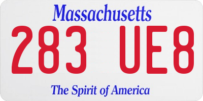 MA license plate 283UE8