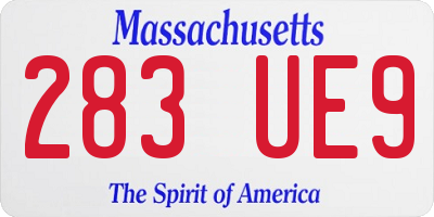 MA license plate 283UE9