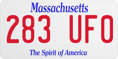 MA license plate 283UF0