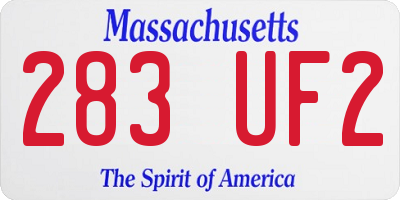 MA license plate 283UF2