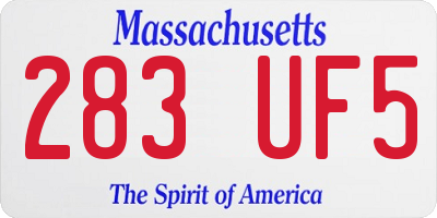 MA license plate 283UF5