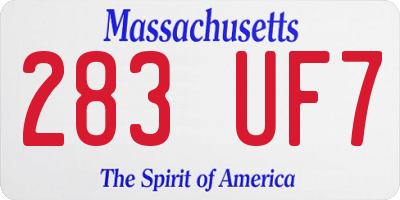 MA license plate 283UF7