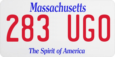 MA license plate 283UG0