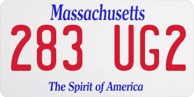 MA license plate 283UG2