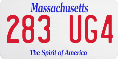 MA license plate 283UG4