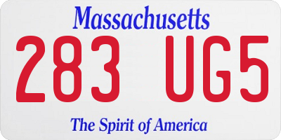 MA license plate 283UG5
