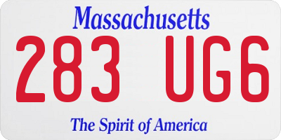 MA license plate 283UG6