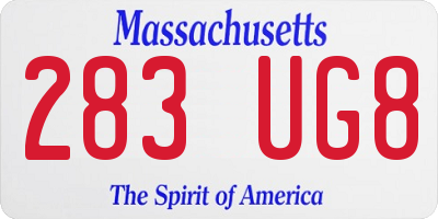 MA license plate 283UG8