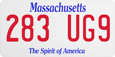 MA license plate 283UG9