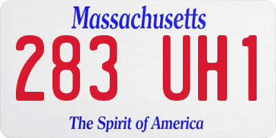 MA license plate 283UH1