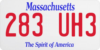 MA license plate 283UH3