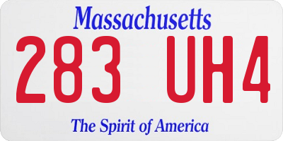 MA license plate 283UH4