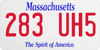 MA license plate 283UH5