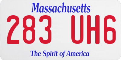 MA license plate 283UH6