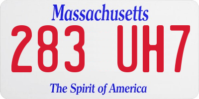 MA license plate 283UH7