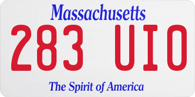MA license plate 283UI0