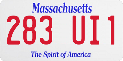 MA license plate 283UI1