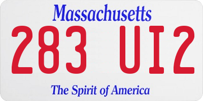 MA license plate 283UI2