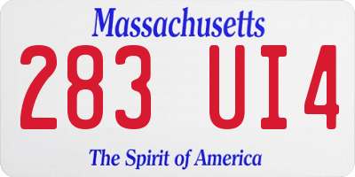 MA license plate 283UI4