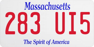 MA license plate 283UI5