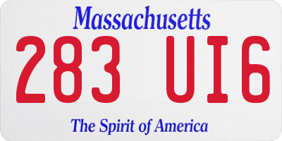 MA license plate 283UI6