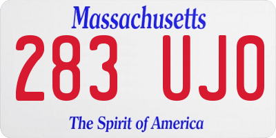MA license plate 283UJ0