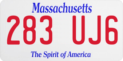 MA license plate 283UJ6