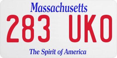 MA license plate 283UK0