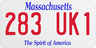 MA license plate 283UK1