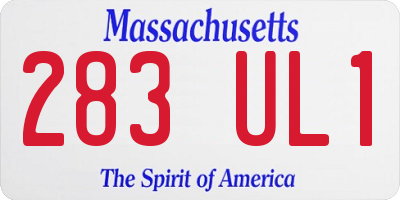 MA license plate 283UL1