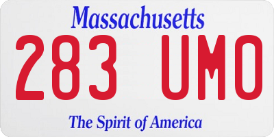 MA license plate 283UM0