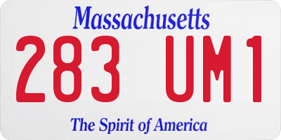 MA license plate 283UM1