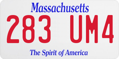MA license plate 283UM4