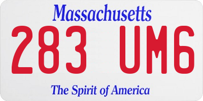 MA license plate 283UM6